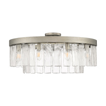 Golden Canada 1768-9SF PS-HWG - Golden Lighting Ciara 9-light Semi-Flush Mount in Peruvian Silver